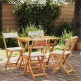 vidaXL 5-dijelni sklopivi bistro set s jastučićima od čvrstog drva bagrema | shoptok.hr