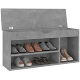  Klupa za cipele s jastukom boja betona 104 x 30 x 49 cm drvena | shoptok.hr