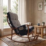 Atelier Del Sofa Ceviz fotelja za ljuljanje 56 × 103 × 115 cm, petrol zelena / siva Cene