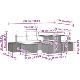  Set od 7 delova baštenskog trpezarijskog seta sa jastučićima bež poli ratan akacije | shoptok.hr