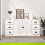 The Living Store Komoda 3 kosi bel inženirski les - Komoda, (21663266) | Shoptok.si