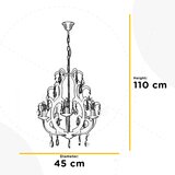 Lesnina XXXL KRISTALNA VISEČA SVETILKA 45/110 cm E14 | Shoptok.si