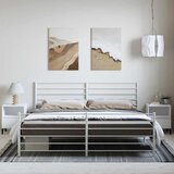  Metalni okvir kreveta uzglavlje i podnožje bijeli 193x203 cm | shoptok.hr