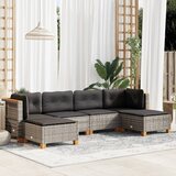 Maison Chic Seti vrtnega pohištva - Vrtna garnitura - Vrtni pohištvo set 6-delna z blazinami siv poli ratan, (21806920) | Shoptok.si