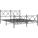  Metalni okvir kreveta uzglavlje i podnožje crni 150x200 cm | shoptok.hr
