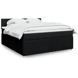 vidaXL Box spring postelja z vzmetnico črna 180x200 cm blago | Shoptok.si