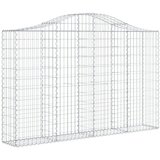 vidaXL Obokana gabonska košara 200x30x120/140 cm pocinkano železo, (20758466) | Shoptok.si