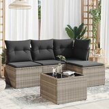 Maison Chic Seti vrtnega pohištva - Vrtna garnitura - Vrtni pohištvo set 5-delna z blazinami siv poli ratan, (21817222) | Shoptok.si