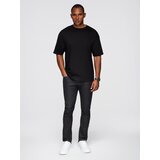 Ombre Men's cotton T-shirt with sequin wing motif on back - black | Shoptok.si