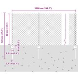  Ograda od lančanika sa 10 U postova siva 0.8x10 m čelik | shoptok.hr