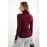 Kesi Włoski Women's viscose sweater with a turtleneck and long sleeves burgundy | shoptok.hr