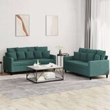  2-dijelni set sofa s jastucima tamnozeleni baršunasti Cijene
