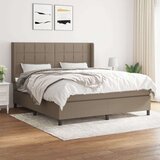  Box spring postelja z vzmetnico taupe 160x200 cm blago, (20893755) Cene