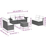  8-dijelni set vrtnih sofa od poliratana s jastucima crni | shoptok.hr