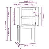  Visoka komoda crna 60 x 40 x 120 cm od masivne borovine | shoptok.hr