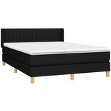 vidaXL Krevet s oprugama i madracem crni 140 x 190 cm od tkanine | shoptok.hr