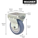Wagner Fiksna kolesa za aparate DELUXE, kolo s Ø 75 mm, DE 4 kosi, fiksno kolo | Shoptok.si