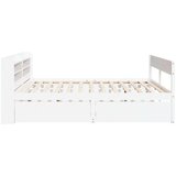 vidaXL Posteljni okvir brez vzmetnice bel 200x200 cm trdna borovina | Shoptok.si