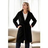 Dewberry 79405 Long Women Coat-BLACK Cene