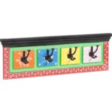  Zidna vješalica za kapute s 4 kukice 80x25x2 cm čvrsto drvo manga i inženjersko drvo | shoptok.hr