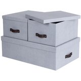 Bigso Box of Sweden Svijetlo sive kartonske kutije za pohranu u setu 3 kom s poklopcem 31x47x15 cm Inge – | shoptok.hr