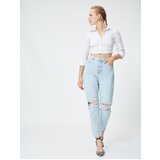 Koton Ripped Jeans Slightly Skinny Legs - Mom Jeans | Shoptok.si