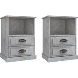 Maison Chic Dvo delni komplet Nočne omarice - Nočne mize betonsko siva 43x36x60 cm, (21690196) | Shoptok.si