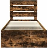  Krevetna konstrukcija s uzglavljem Dimljeni hrast 100 x 200 cm | shoptok.hr