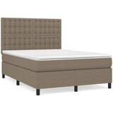 Krevet s oprugama i madracem smeđesivi 140 x 190 cm od tkanine | shoptok.hr