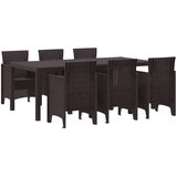  Vrtni set za objed 7 pcs Smeđa Polipropilen | shoptok.hr