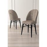 Hanah home set trpezarijskih stolica Ritim 8 kom, kapućino tkanina Babyface, crne drvene noge | Eponuda.com