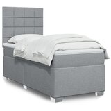 vidaXL Krevet s oprugama i madracem svjetlosivi 100x200 cm od tkanine | shoptok.hr