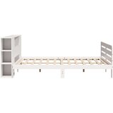 vidaXL Posteljni okvir brez vzmetnice bel 200x200 cm trdna borovina | Shoptok.si