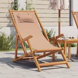  The Living Store Zložljiv stol taupe trden evkaliptusov les in tkanina - Stol Za Plažo, (21456675) Cene