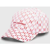 Karl Lagerfeld Bombažna bejzbolska kapa roza barva, 245W3406