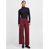 Ichi Hlače z naborki 'Kate' temno rdeča | Shoptok.si