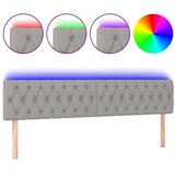 Maison Chic led posteljno vzglavje - vzglavna omarica - nočna omarica svetlo sivo 200x7x78/88 cm blago, (21710776) | Shoptok.si