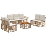 vidaXL Zunanja garnitura za sedenje 8 pcs Naravna in krem bela, (5000271367) | Shoptok.si