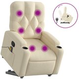 Maison Chic masažni naslanjač - Relax naslanjač s funkcijo vstajanja krem blago, (22061080) | Shoptok.si