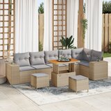 vidaXL 9 dijelni vrtni set sofe s jastučićima bež poli ratan drvo akacije | shoptok.hr