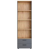 Mömax regal cadix, antracit, barva hrasta | Shoptok.si