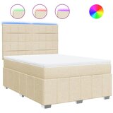  Krevet s oprugama i madracem krem 160x200 cm od tkanine | shoptok.hr