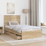  Okvir za krevet s ladicama Sonoma hrast 100 x 200 cm | shoptok.hr