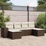 vidaXL 6-dijelni set vrtnih sofa od poliratana s jastucima smeđi | shoptok.hr