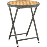  3-dijelni bistro set s jastucima sivi poliratan i drva bagrema | Eponuda.com