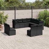  11-dijelni set vrtnih sofa od poliratana s jastucima crni | shoptok.hr