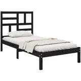 Posteljni okvir črn iz trdnega lesa 100x200 cm, (20644604) | Shoptok.si