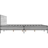  Posteljni okvir siva sonoma 180x200 cm inž. les in kovina | Shoptok.si