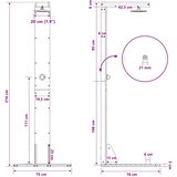 Vanjski tuš 210 cm Masivna borovina i nehrđajući čelik Prirodna | shoptok.hr