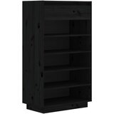 Furnova Omarica za čevlje črna 60x34x105 cm trdna borovina, (21955787) | Shoptok.si